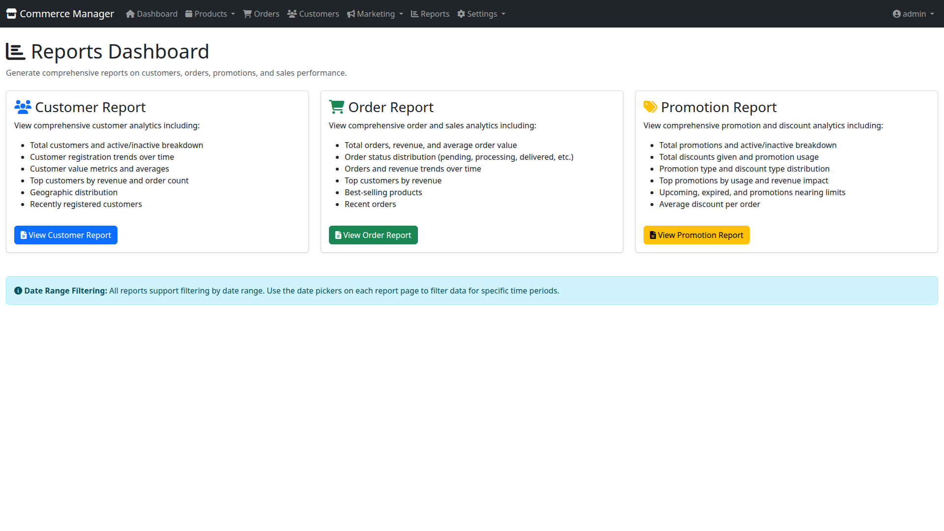 Reports Dashboard