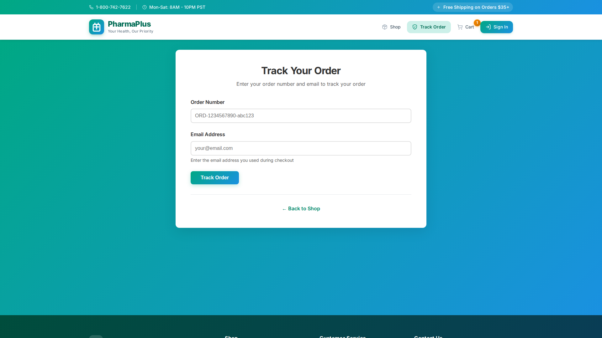 Order Tracking